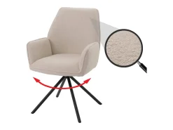 Silla de comedor MCW-G67 Bouclé, crema
