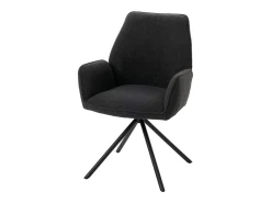 Silla de comedor MCW-G67 Bouclé (set de 6), gris oscuro