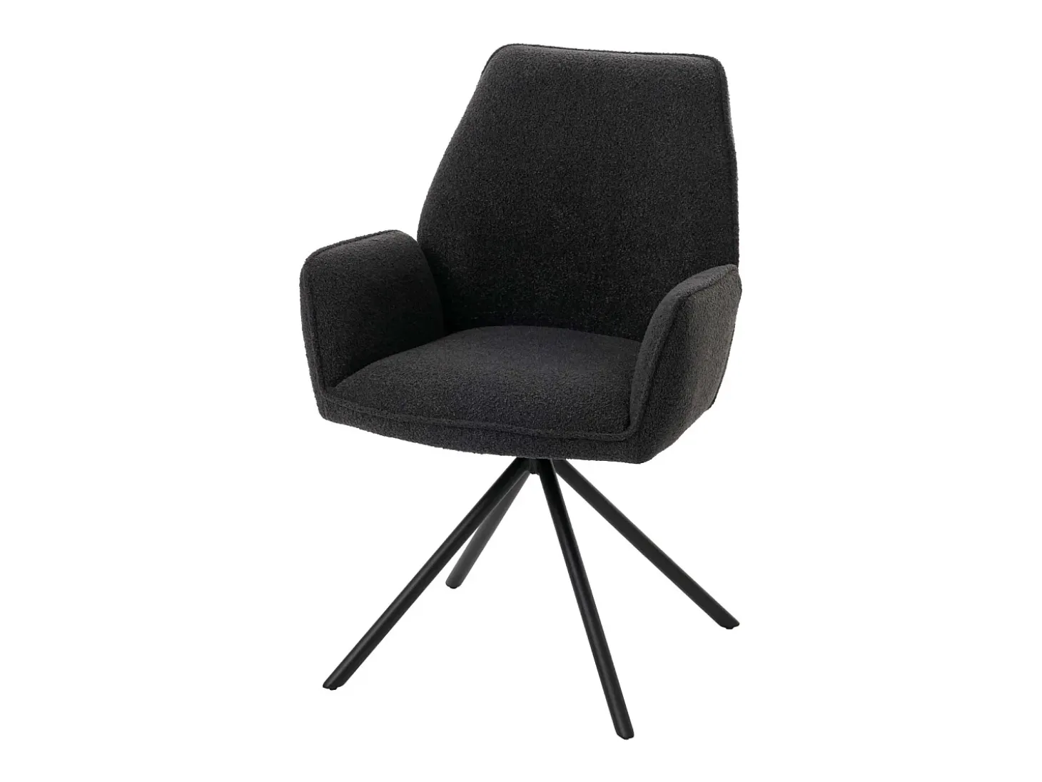 Silla de comedor MCW-G67 Bouclé (set de 6), gris oscuro