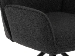 Silla de comedor MCW-G67 Bouclé (set de 6), gris oscuro