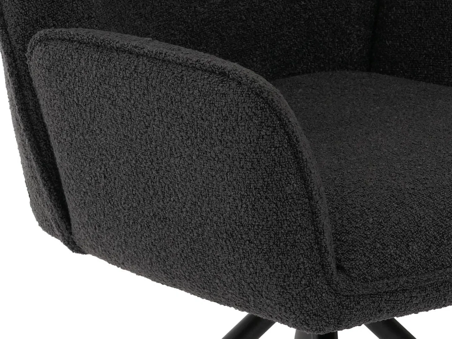 Silla de comedor MCW-G67 Bouclé (set de 6), gris oscuro
