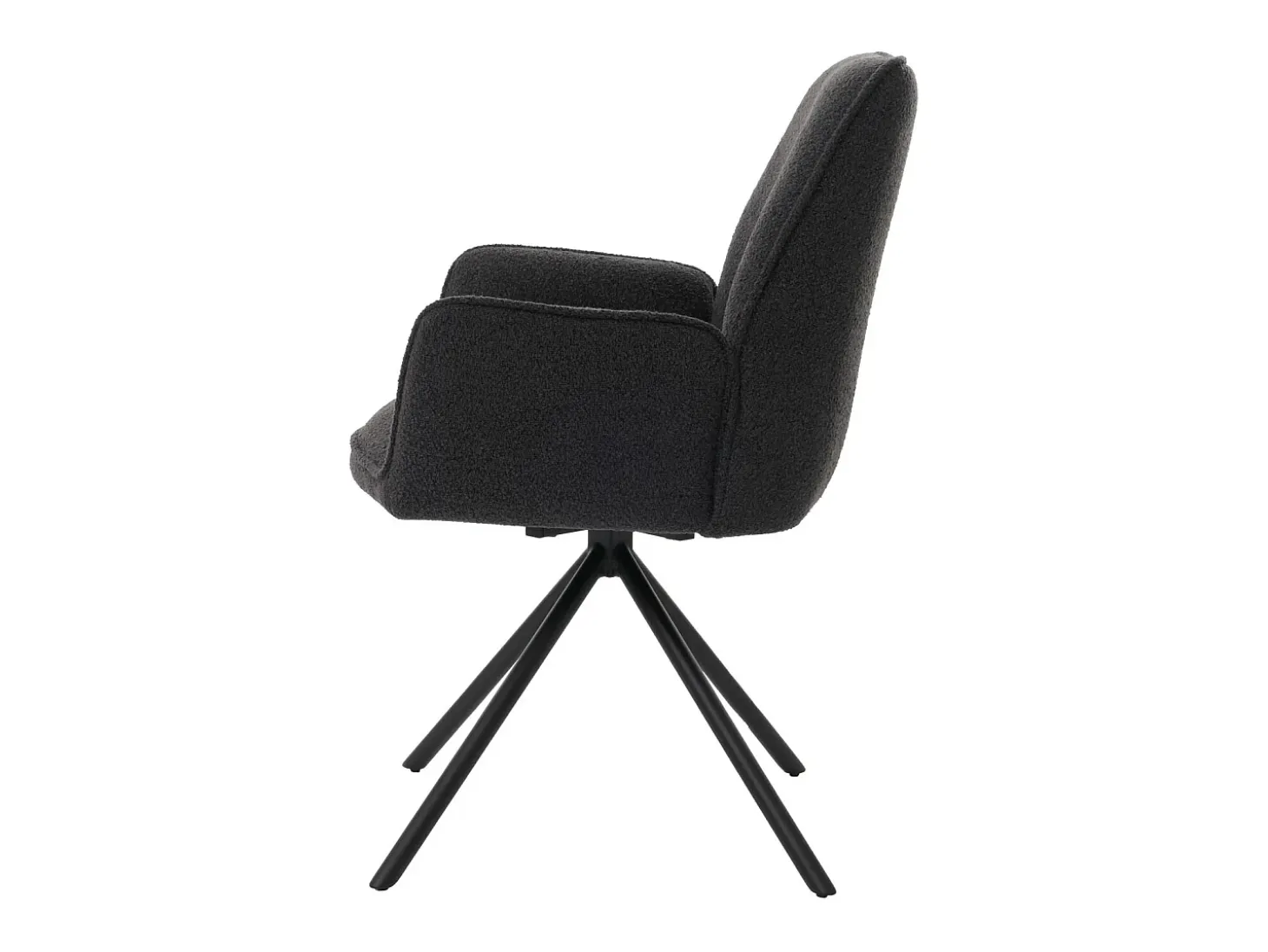 Silla de comedor MCW-G67 Bouclé (set de 6), gris oscuro
