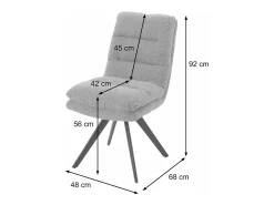 Silla de comedor MCW-G66 Bouclé, blanco crema