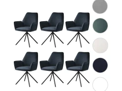 Silla de comedor MCW-G67 (juego de 6), azul antracita, patas negras