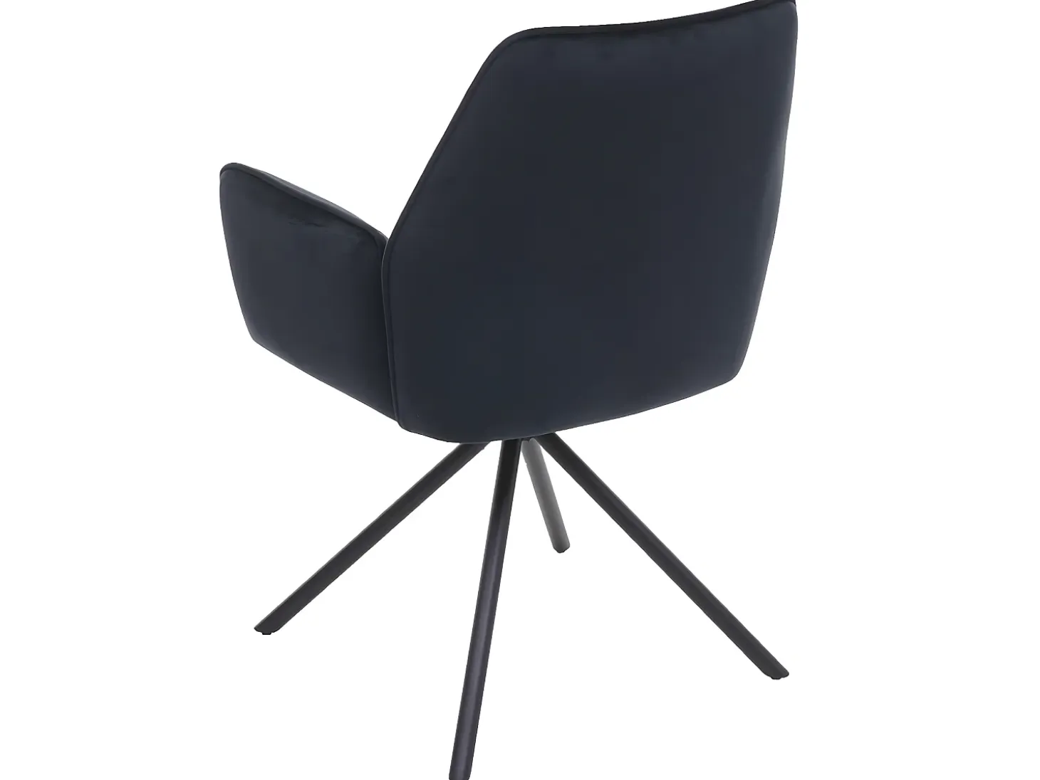 Silla de comedor MCW-G67 (juego de 6), azul antracita, patas negras