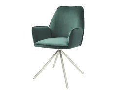 Silla de comedor MCW-G67 (juego de 6), verde, acero inoxidable