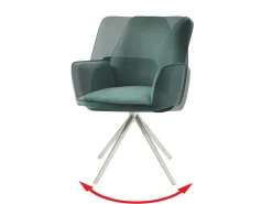 Silla de comedor MCW-G67 (juego de 6), verde, acero inoxidable