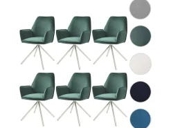 Silla de comedor MCW-G67 (juego de 6), verde, acero inoxidable