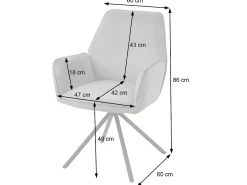 Silla de comedor MCW-G67 (juego de 6), verde, acero inoxidable