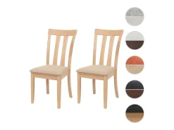 Silla de comedor MCW-G46 (juego de 2), estructura en color natural, beige