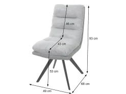 Silla de comedor MCW-G66 (juego de 6), crema