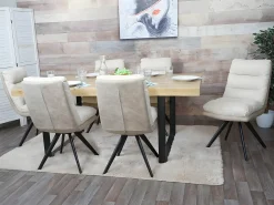 Silla de comedor MCW-G66 (juego de 6), crema