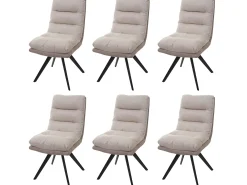 Silla de comedor MCW-G66 (juego de 6), crema