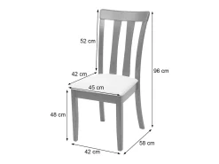 Silla de comedor MCW-G46 (juego de 6), estructura clara, gris