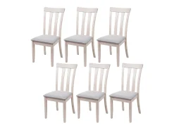 Silla de comedor MCW-G46 (juego de 6), estructura clara, gris