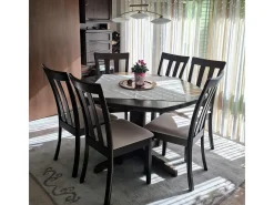 Silla de comedor MCW-G46 (juego de 6), estructura clara, gris