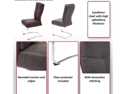 Silla de comedor MCW-G56 (juego de 2), marrón