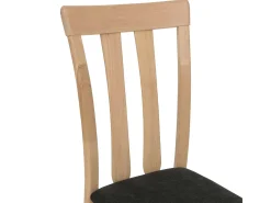Silla de comedor MCW-G46 (juego de 6), estructura en color natural, negro
