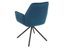 Silla de comedor MCW-G67 (juego de 6), azul turquesa, patas negras