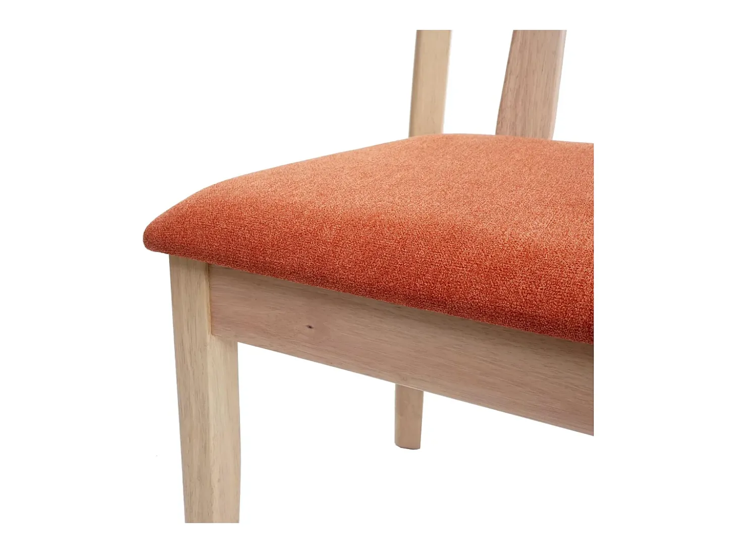Silla de comedor MCW-G46 (juego de 6), estructura color natural, naranja