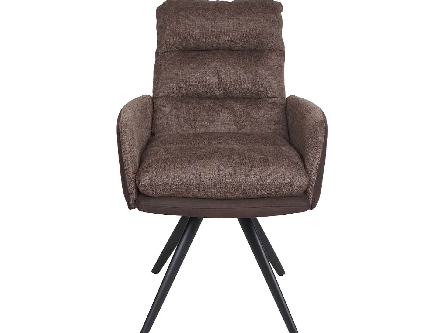 Silla de comedor MCW-G66 (juego de 6), marrón-marrón oscuro, con reposabrazos