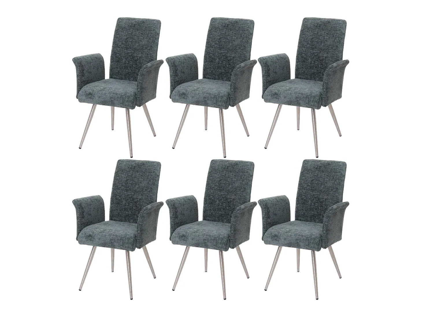 Silla de comedor MCW-G55 (juego de 6), azul-verde