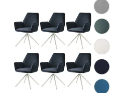 Silla de comedor MCW-G67 (juego de 6), azul antracita, acero inoxidable