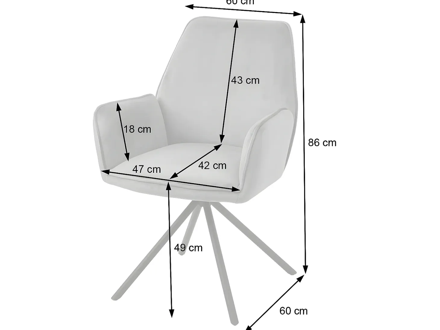 Silla de comedor MCW-G67 (juego de 6), azul antracita, acero inoxidable
