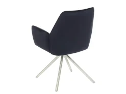 Silla de comedor MCW-G67 (juego de 6), azul antracita, acero inoxidable