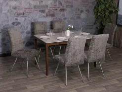 Silla de comedor MCW-G55 (juego de 6), gris oscuro