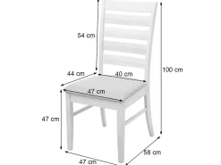 Silla de comedor MCW-G47 (juego de 2), estructura ligera, gris