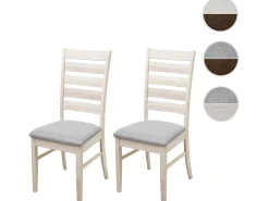 Silla de comedor MCW-G47 (juego de 2), estructura ligera, gris