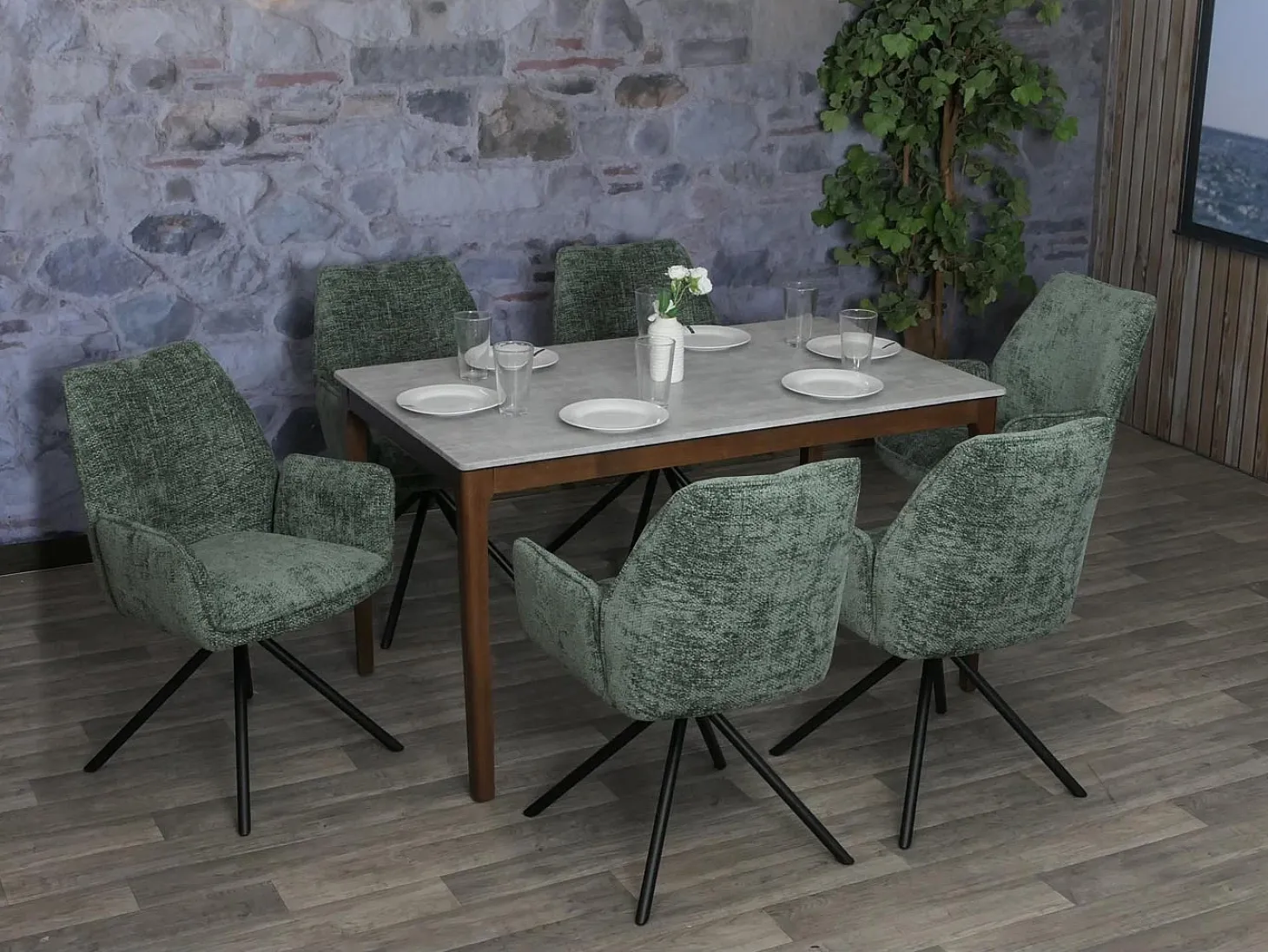 Silla de comedor MCW-G67 (juego de 6), verde