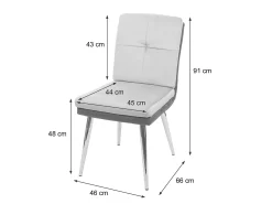 Silla de comedor MCW-G48 (juego de 6), gris