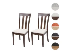 Silla de comedor MCW-G46 (juego de 2), estructura oscura, beige