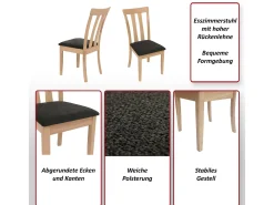 Silla de comedor MCW-G46 (juego de 2), estructura oscura, beige