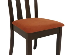 Silla de comedor MCW-G46 (juego de 6), estructura oscura, naranja