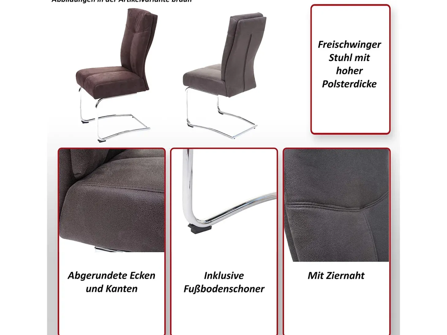 Silla de comedor MCW-G56 (juego de 2), gris