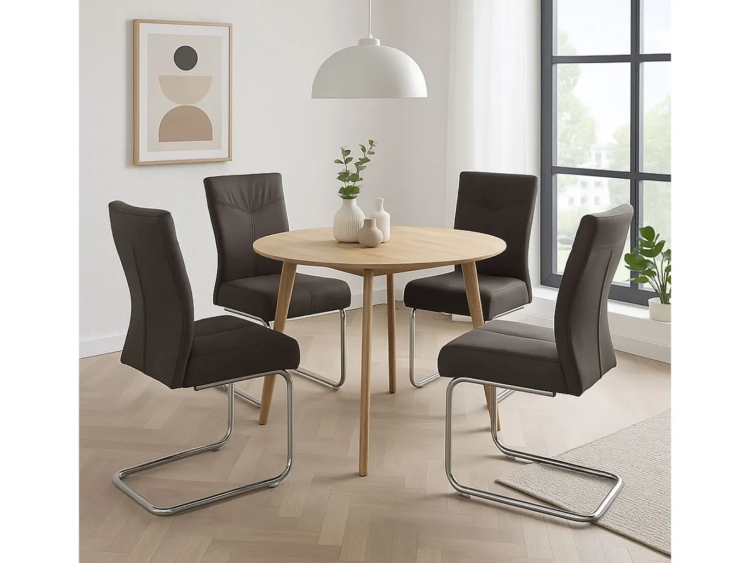 Silla de comedor MCW-G56 (juego de 2), gris