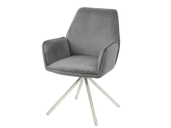 Silla de comedor MCW-G67 (juego de 6), gris oscuro, acero inoxidable