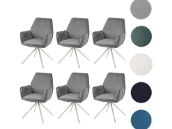 Silla de comedor MCW-G67 (juego de 6), gris oscuro, acero inoxidable