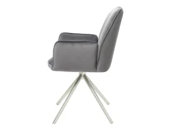 Silla de comedor MCW-G67 (juego de 6), gris oscuro, acero inoxidable