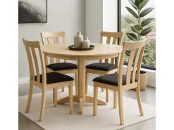 Silla de comedor MCW-G46 (juego de 2), estructura en color natural, negro
