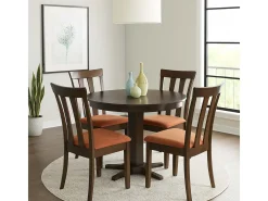Silla de comedor MCW-G46 (juego de 2), estructura oscura, naranja