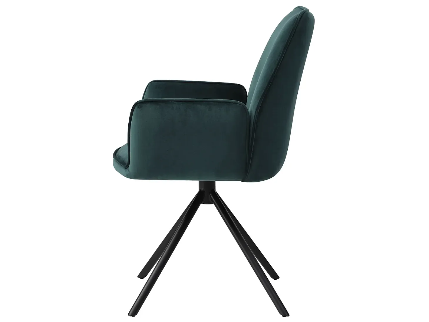 Silla de comedor MCW-G67 (juego de 6), verde, patas negras