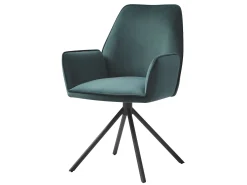 Silla de comedor MCW-G67 (juego de 6), verde, patas negras