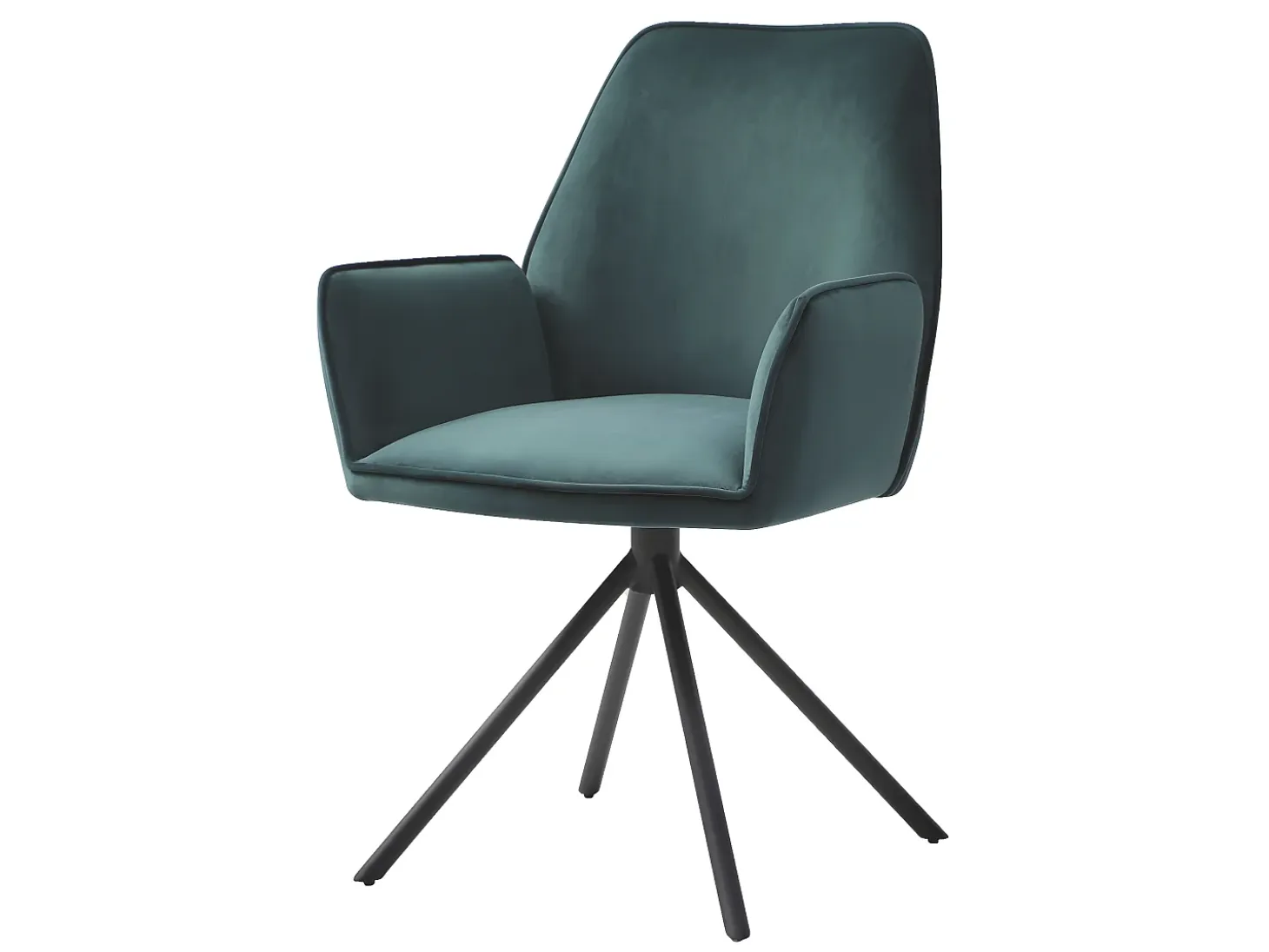 Silla de comedor MCW-G67 (juego de 6), verde, patas negras