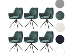 Silla de comedor MCW-G67 (juego de 6), verde, patas negras