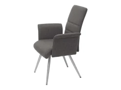 Silla de comedor MCW-G55 (set de 2), gris-marrón