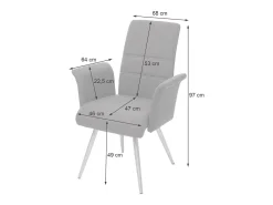 Silla de comedor MCW-G55 (set de 2), gris-marrón